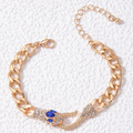 Luxury Blue Zircon Snake-Head Bracelet for Women