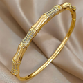 Gold-Plated Zircon Stainless Steel Bracelet for Women
