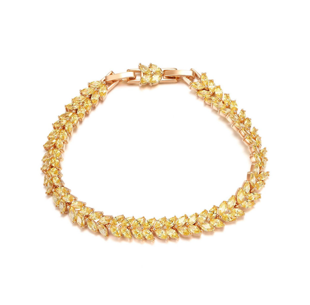 Luxury Leaf Crystal Bracelet for Women