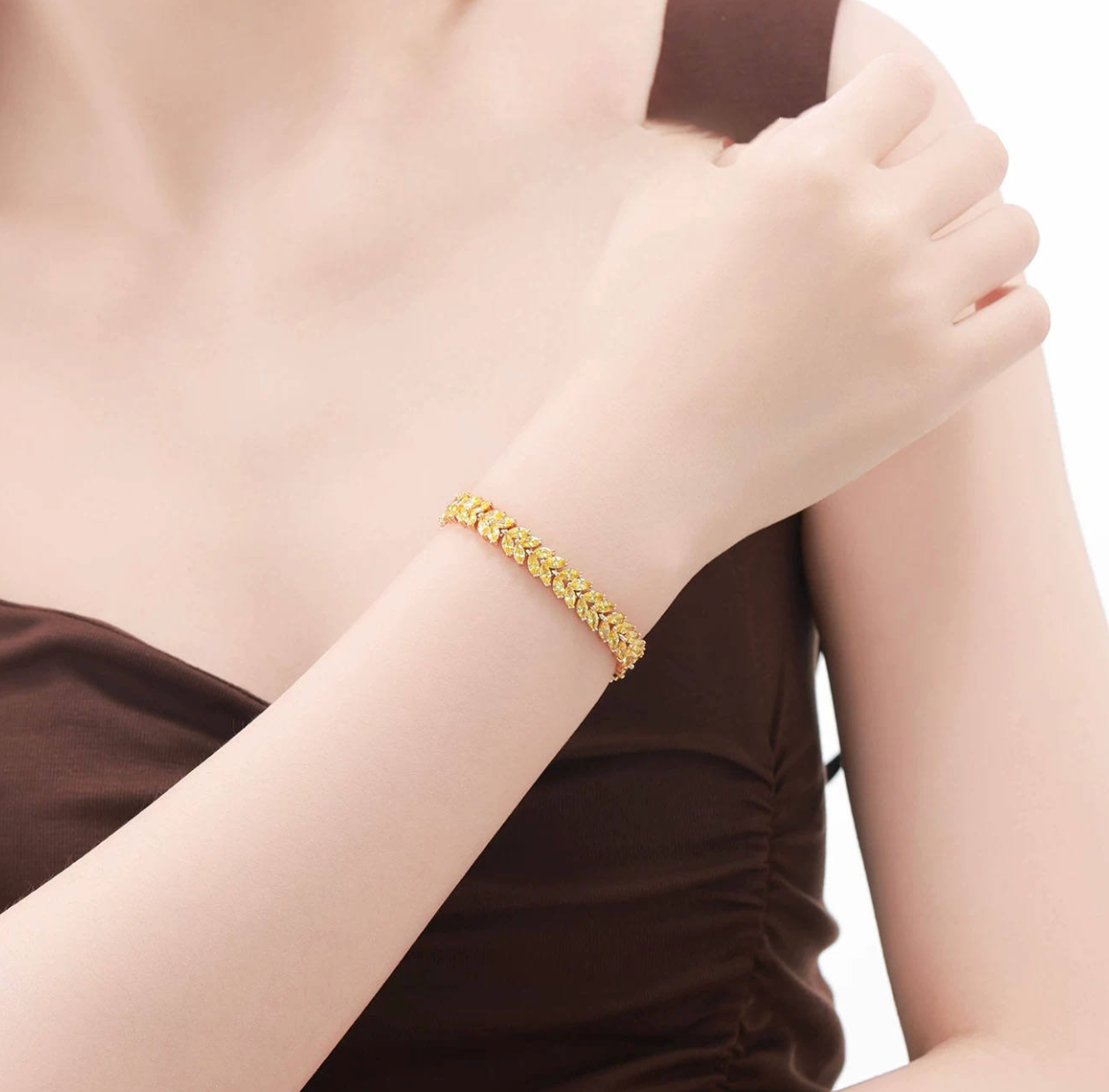 Luxury Leaf Crystal Bracelet for Women