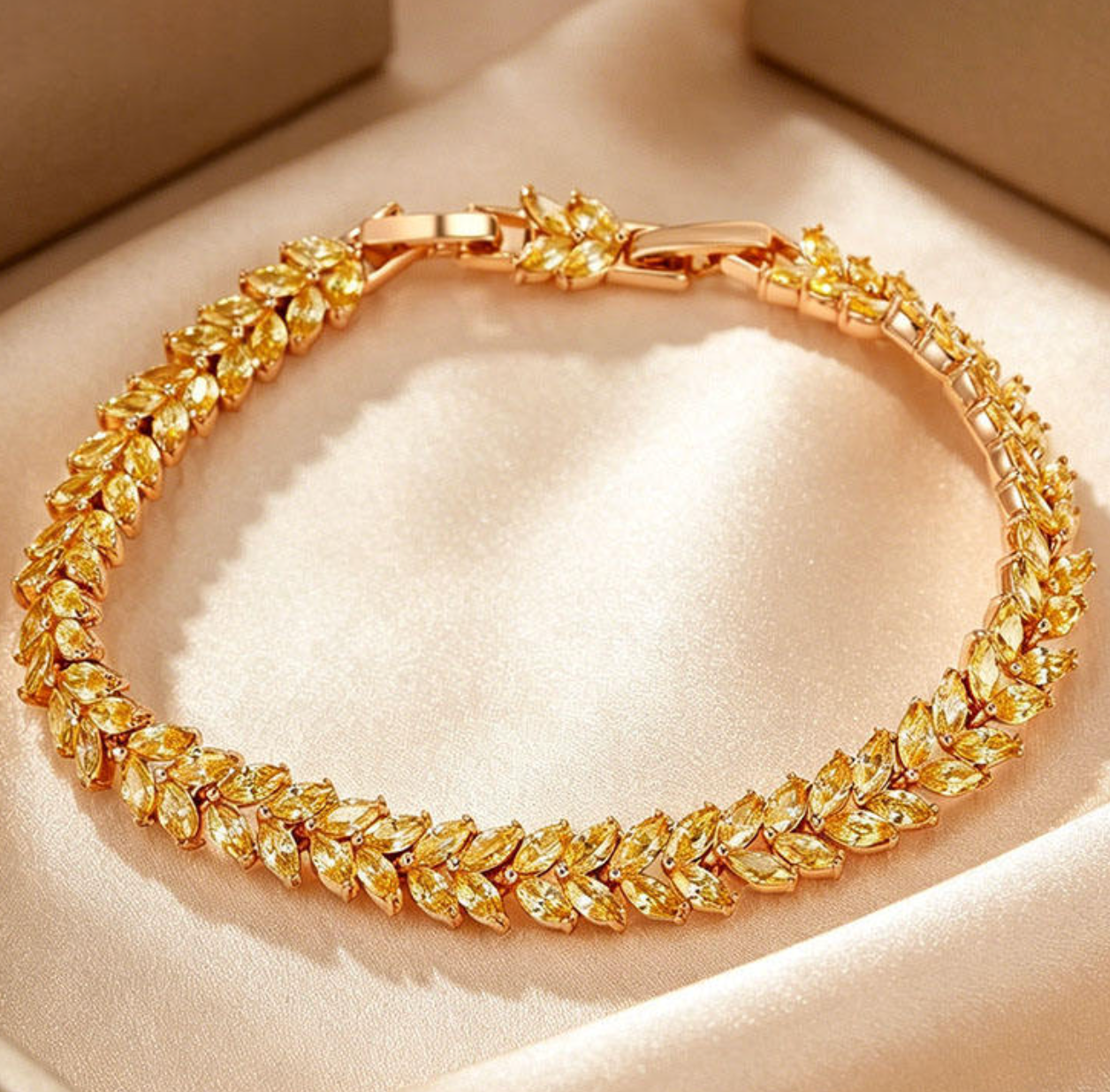 Luxury Leaf Crystal Bracelet for Women