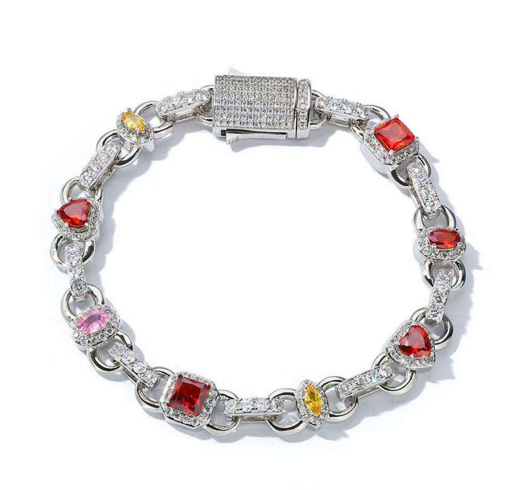 18K Luxury Gemstone Chain Bracelet
