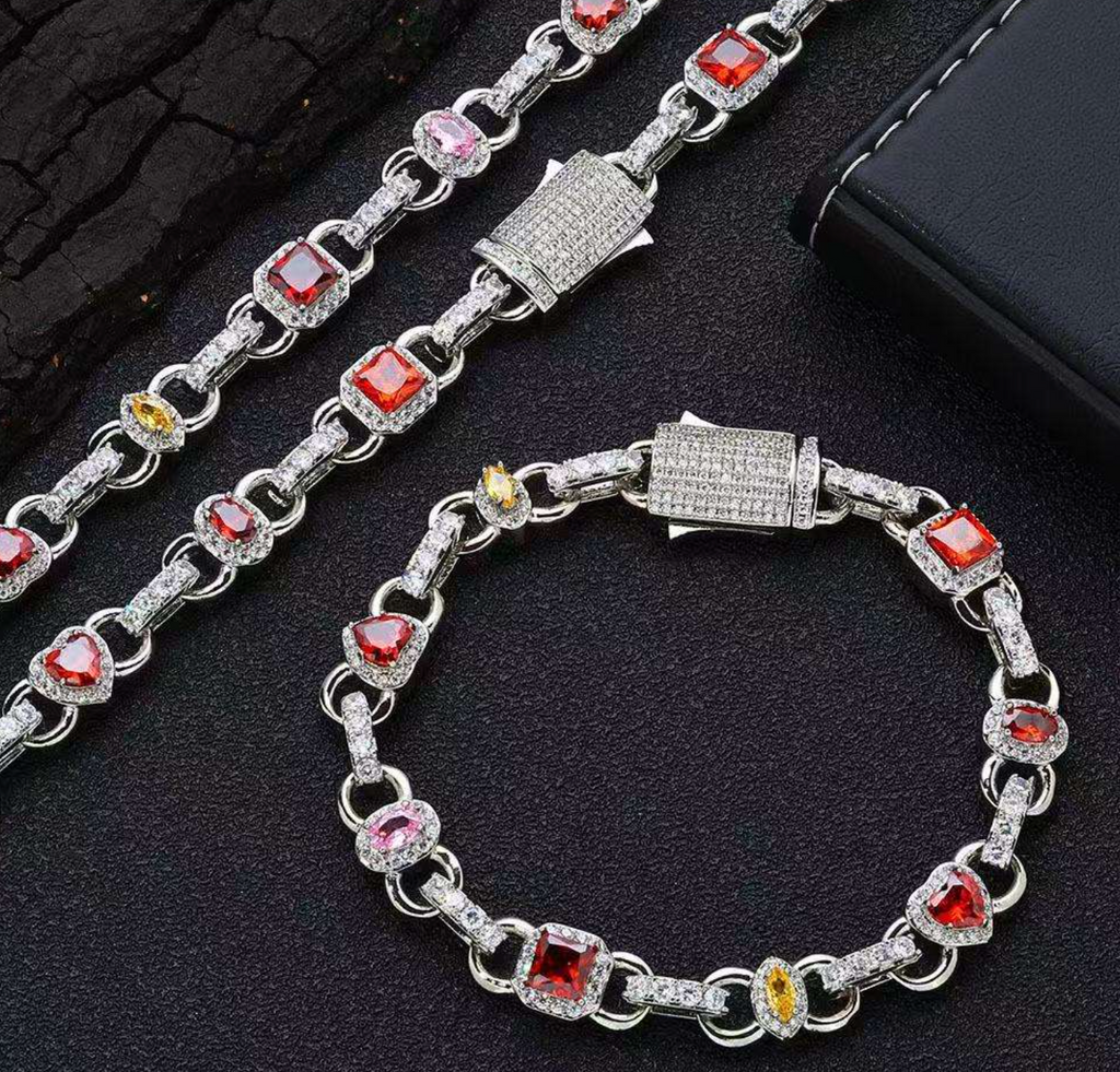 18K Luxury Gemstone Chain Bracelet