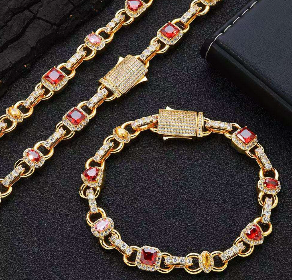 18K Luxury Gemstone Chain Bracelet