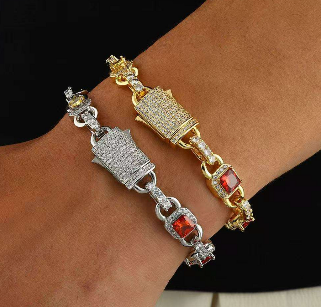 18K Luxury Gemstone Chain Bracelet
