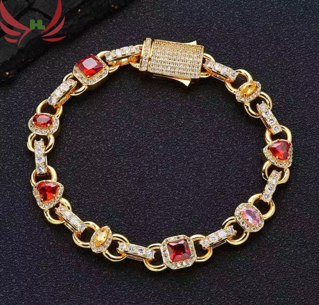 18K Luxury Gemstone Chain Bracelet