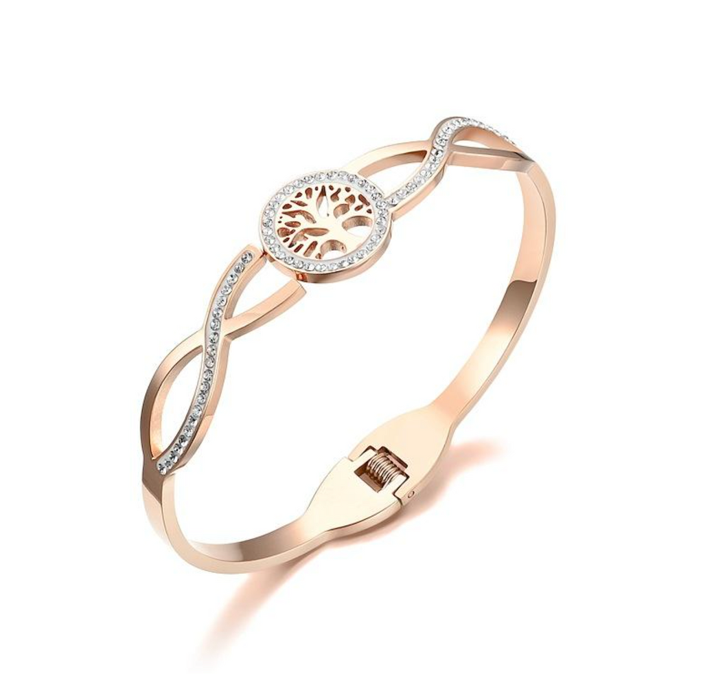 Luxury Zircon Stainless Steel Bangle for Women
