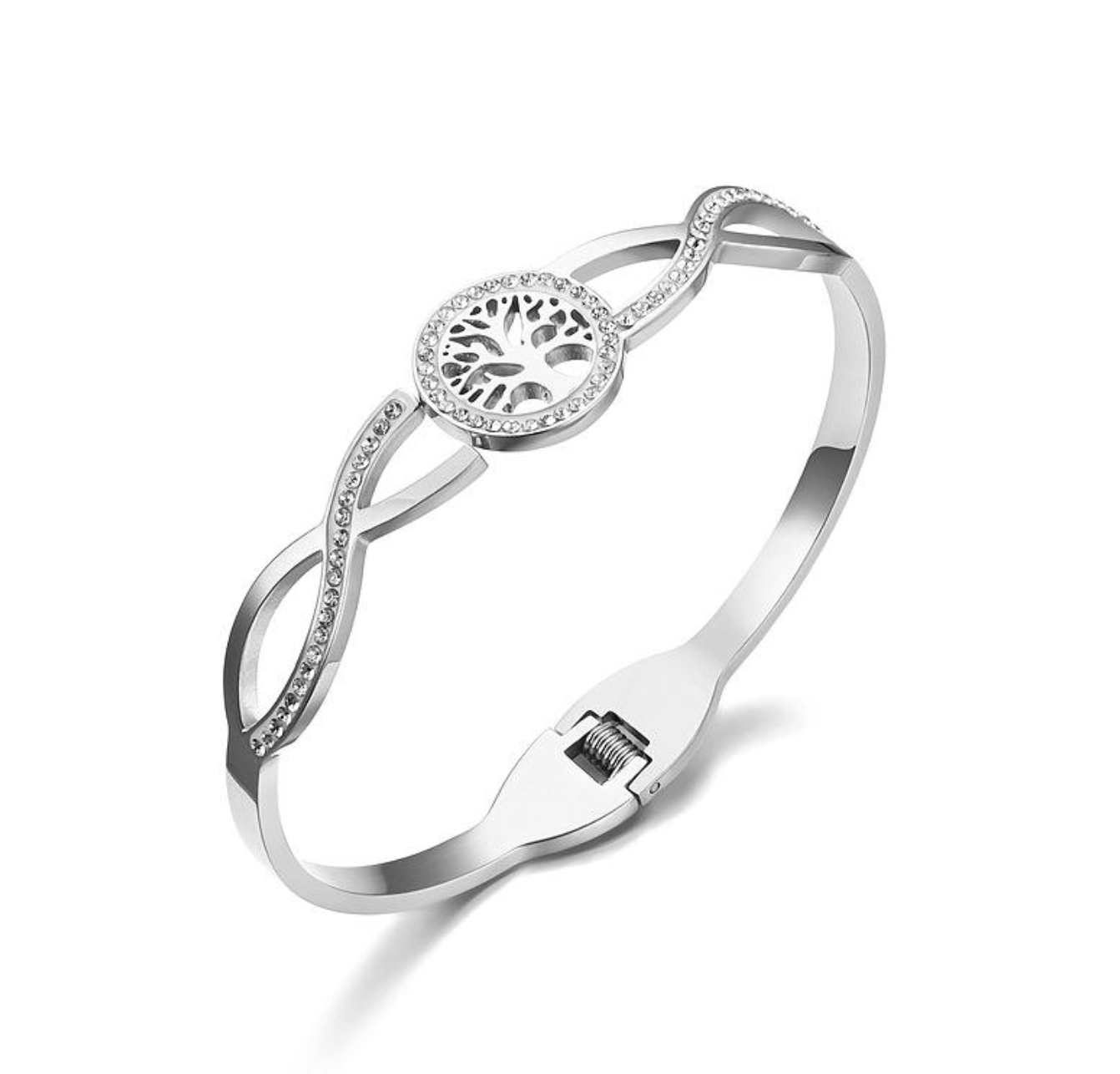 Luxury Zircon Stainless Steel Bangle for Women