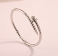 Luxury Stainless Steel Nail Bangle for Women